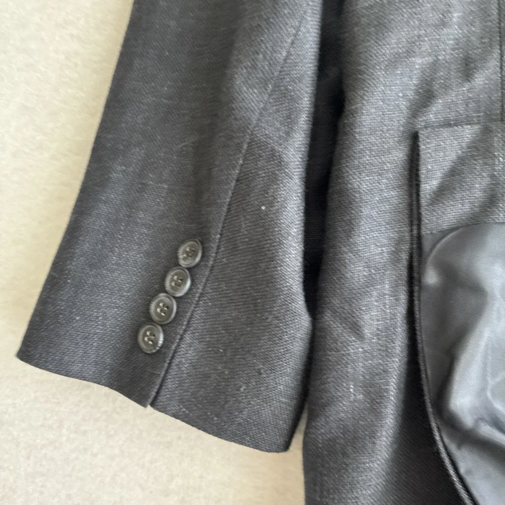 Vintage Brooks Brothers 346 Navy Blue Blazer Silk Linen Wool 46R Preppy Textured
